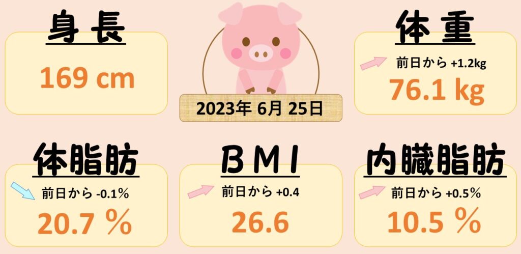 0625 体重が……急転直下！？<br>　ダイエット日記-Day25　ー2023/6/25ー