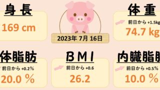 0716 1 ドカ食い恐ろしあ！？　ダイエット日記-Day46　ー2023/7/16ー